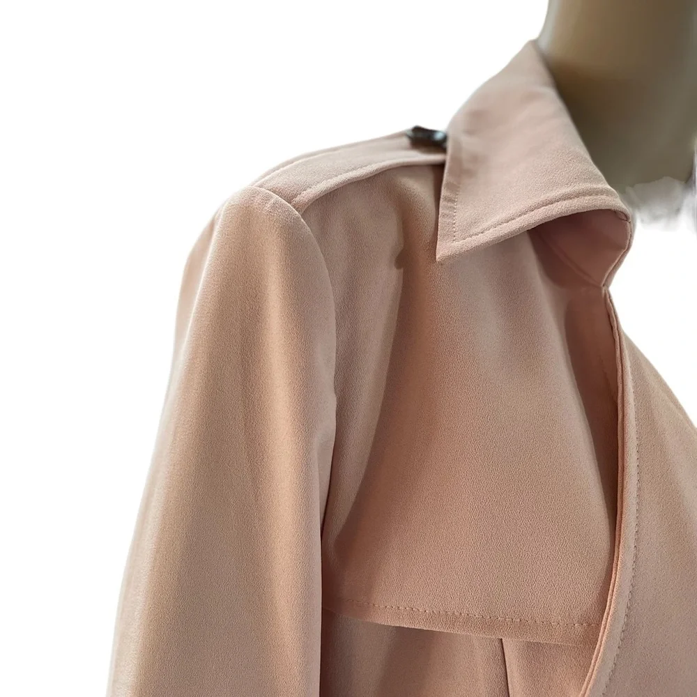 Blue Angel peach belted trench dress/coat - Picture 5 of 15